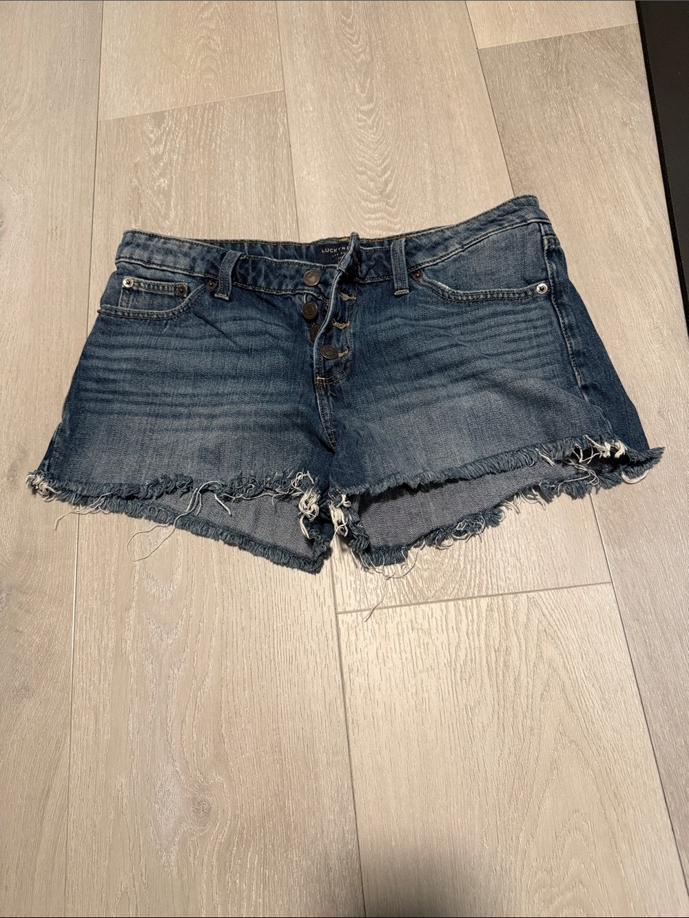 Lucky Brand Distressed Dark Blue Denim Cutoff Shorts